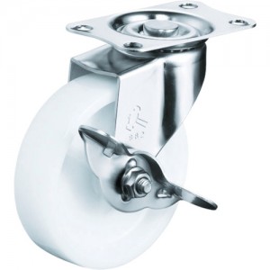 哈玛脚轮 日本锤牌 HAMMER CASTER 315E-N100-BAR01 ハンマー　Ｅシリーズオールステンレス自在ＳＰ付ナイロン車１００ｍｍ