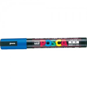 UNI PC5M.33 日本三菱铅笔　水性顔料マーカー　ポスカ　中字丸芯　青