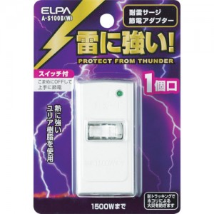 ELPA A-S100B-W ＥＬＰＡ　サージ付節電アダプタ　１Ｐ