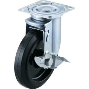 WAKO AHG-150-NRBDS ワコー　エアーキャスター（自在車ストッパー付）　１５０ｍｍ　ゴム車