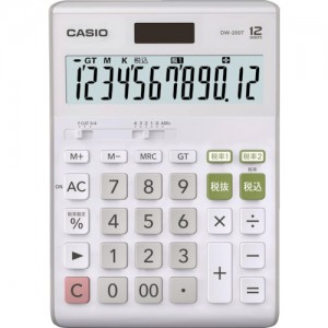 卡西欧 CASIO DW-200T-N カシオ　Ｗ税率電卓（デスクタイプ）