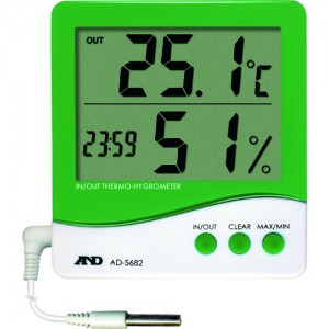 艾安得 AND AD5682 Ａ＆Ｄ　時計付き内外温度・湿度計