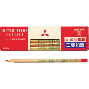 UNI K2351EW 日本三菱铅笔　リサイクル鉛筆　朱通しＫ２３５１ＥＷ