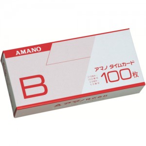 安满能 AMANO B-CARD アマノ　タイムカードＢ　（１００枚入）