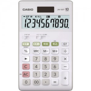 卡西欧 CASIO JW-100T-N カシオ　Ｗ税率電卓（ジャストタイプ）