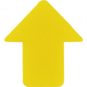 GREEN CROSS 403042 緑十字　路面表示ステッカー　矢印型　黄　７６×７０ｍｍ　１０枚組　ＰＶＣ