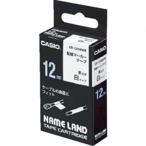 卡西欧 CASIO XR-12HMWE カシオ　ネームランド用配線マーカーテープ１２ｍｍ