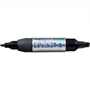 UNI PA152TR.24 日本三菱铅笔　油性ツインマーカー細字丸芯太字角芯　黒