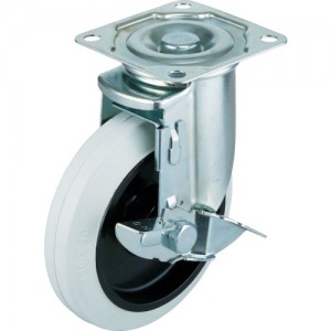 WAKO AHG-125-NRBDS-W ワコー　エアーキャスター（自在車ストッパー付）　１２５ｍｍ　ホワイトゴム車