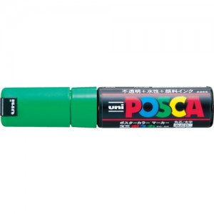 UNI PC8K.6 日本三菱铅笔　水性顔料マーカー　ポスカ太字角芯　緑